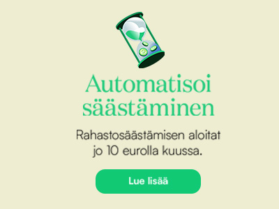 tiimalasi ja teksti rahastosäästämisestä.